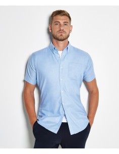 K-KK183-Mens Slim Fit Workwear Oxford Shirt Short Sleeve 2